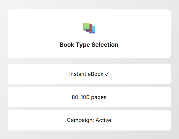 Step 1 - Choose Book Type